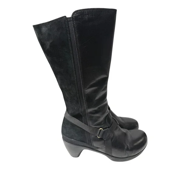 Merrell Black Leather Suede Boots - Picture 2 of 9